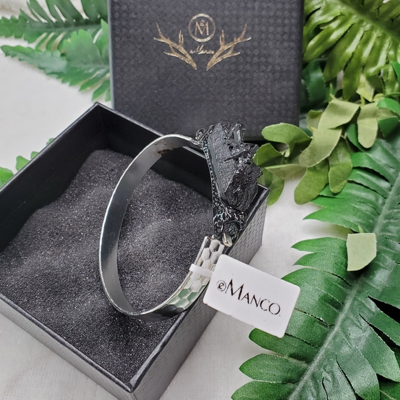 Faux Raw Crystal Bangle Bracelet - Picture 5 of 6